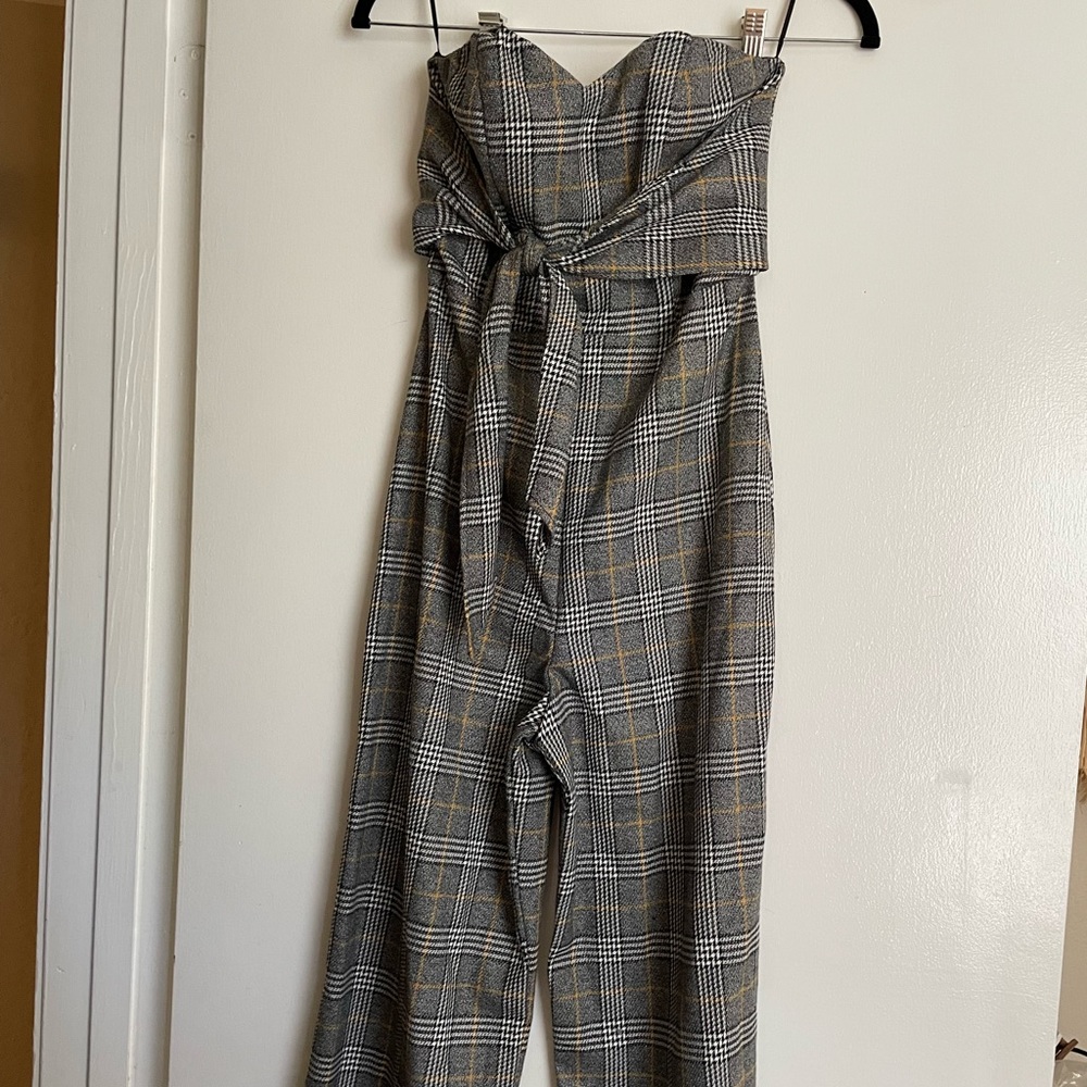 NWOT Express Plaid Jumpsuit
